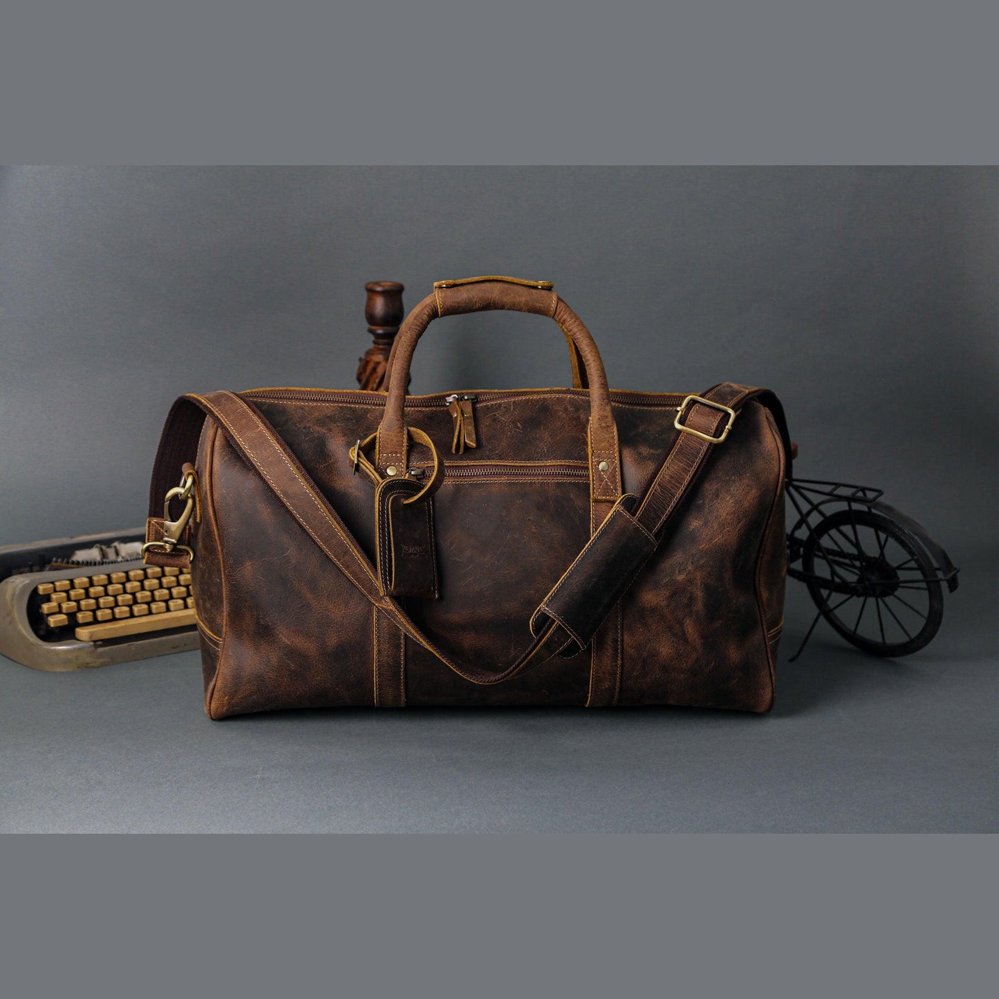 Leather 24-Inch Duffel Bag Durable and stylish travel, sports, and overnight bag,