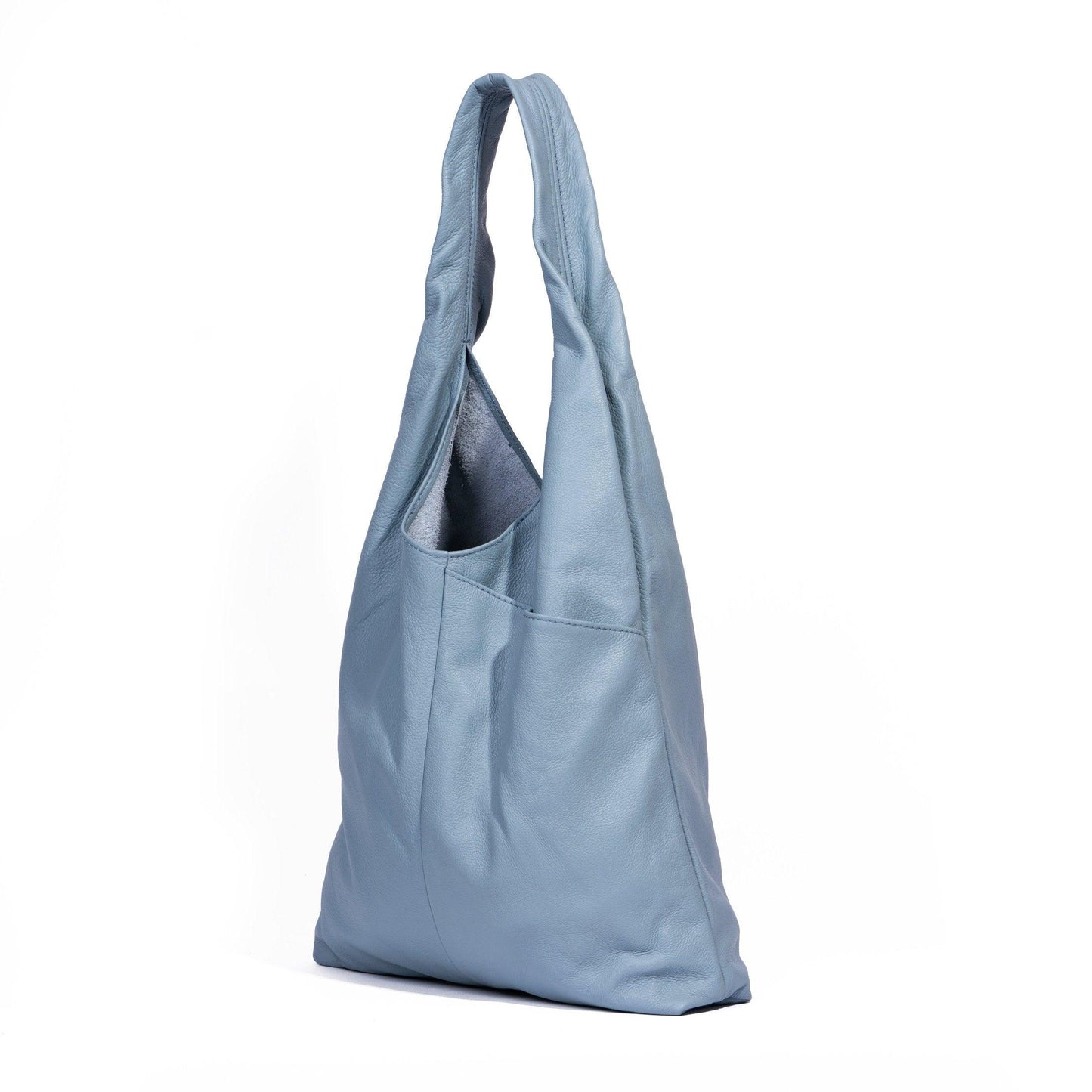 Leather Women's Tote Bag in Blue – Stylish and versatile ladies' purse, travel shopping bag, hobo shoulder bag, and multipurpose handbag for everyday use.