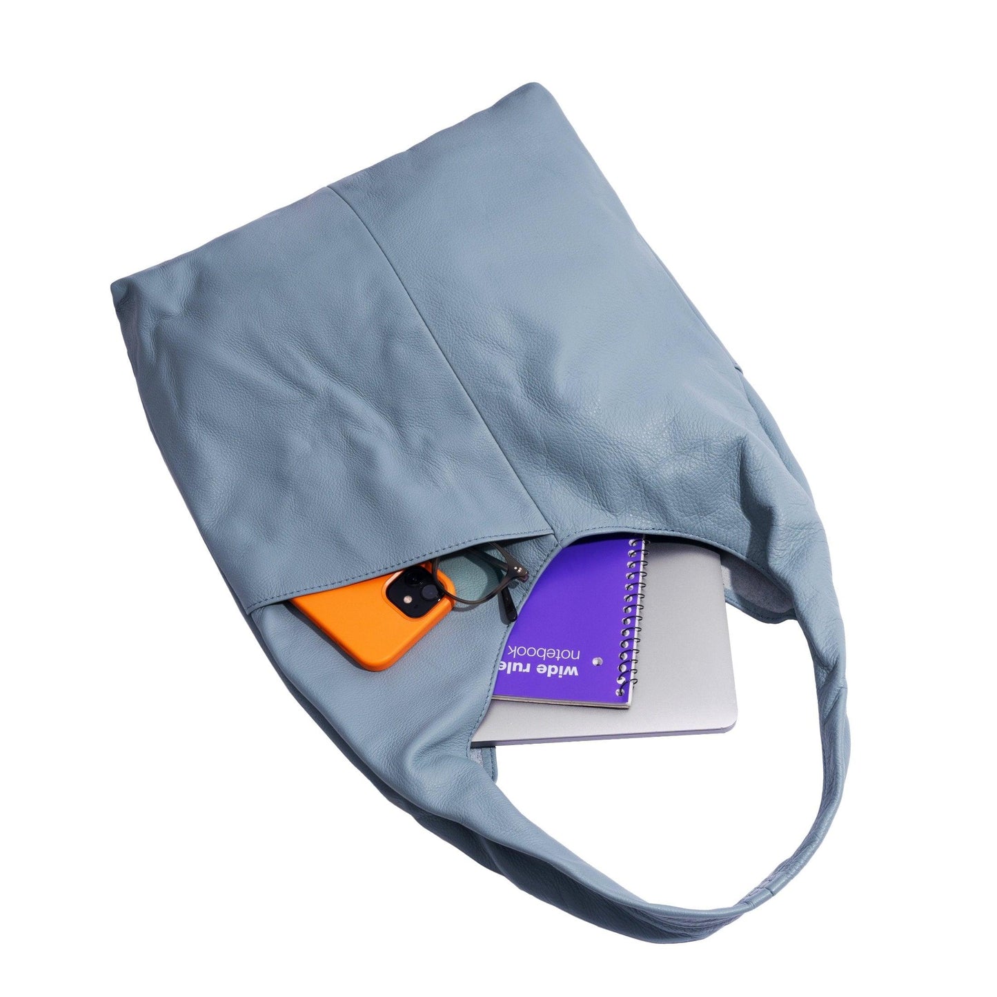 Leather Women's Tote Bag in Blue – Stylish and versatile ladies' purse, travel shopping bag, hobo shoulder bag, and multipurpose handbag for everyday use.