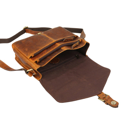 Vintage Genuine Leather Crossbody 10-Inch Purse – Elegant tote and satchel for women, ideal for travel and everyday use, available at The Snazzy Accountant.