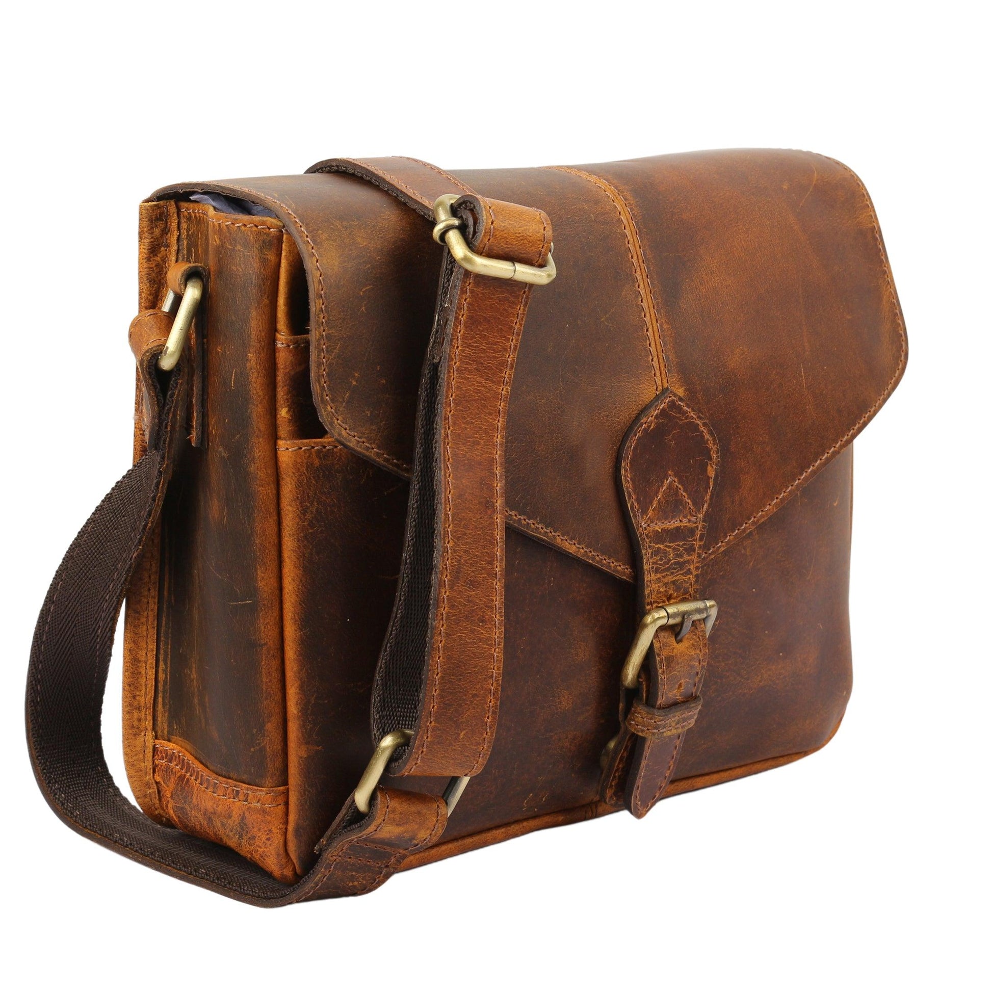 Vintage Genuine Leather Crossbody 10-Inch Purse – Elegant tote and satchel for women, ideal for travel and everyday use, available at The Snazzy Accountant.
