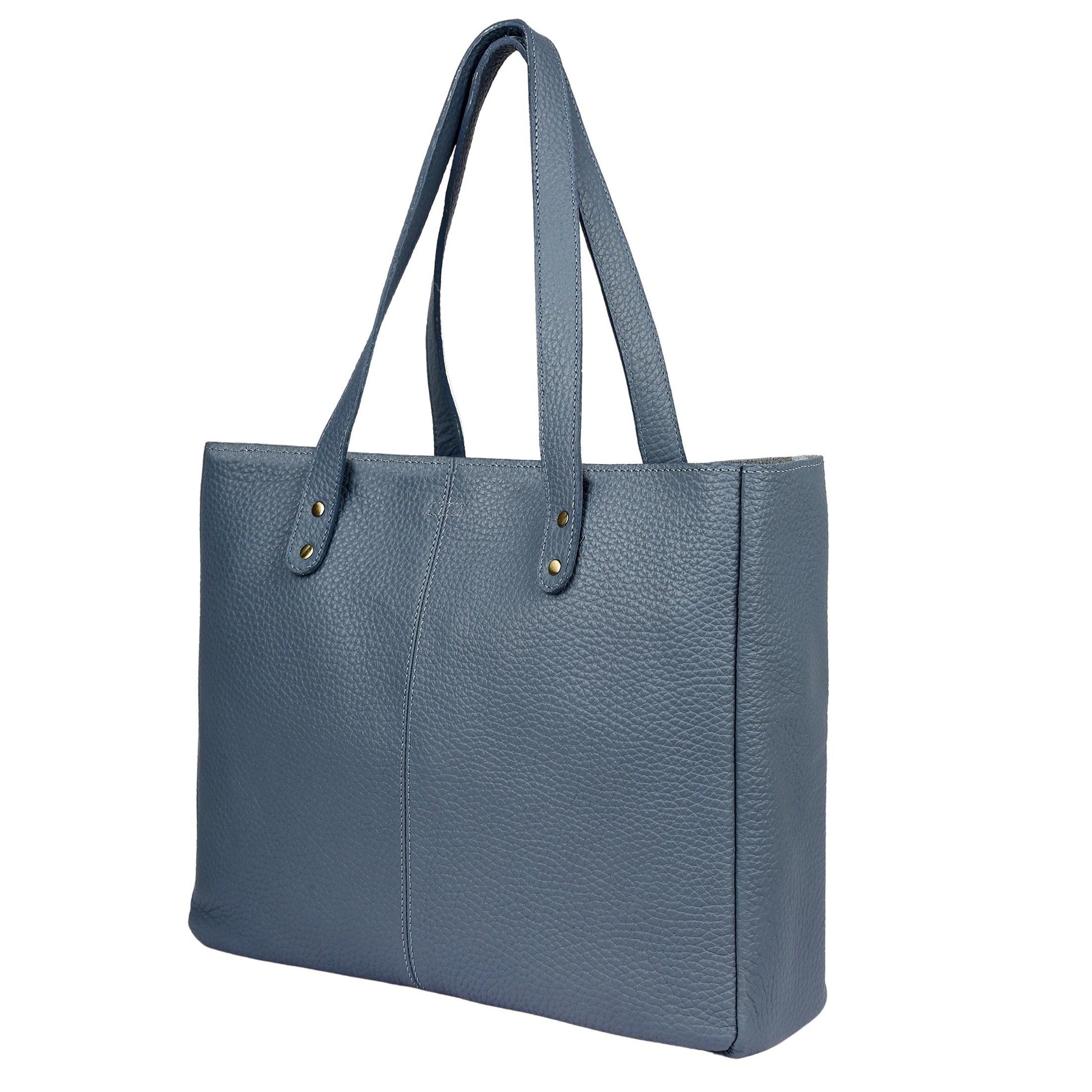 Leather Women's Tote Bag in Blue – Stylish and versatile ladies' purse, travel shopping bag, hobo shoulder bag, and multipurpose handbag for everyday use.