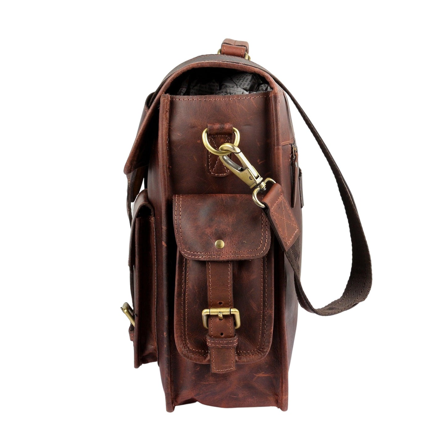 18" Genuine Buffalo Leather Briefcase – Handmade Laptop Bag | Satchel