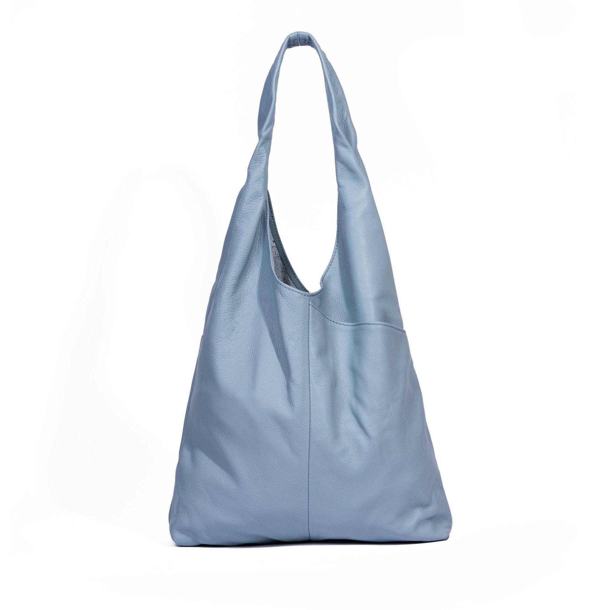 Leather Women's Tote Bag in Blue – Stylish and versatile ladies' purse, travel shopping bag, hobo shoulder bag, and multipurpose handbag for everyday use.