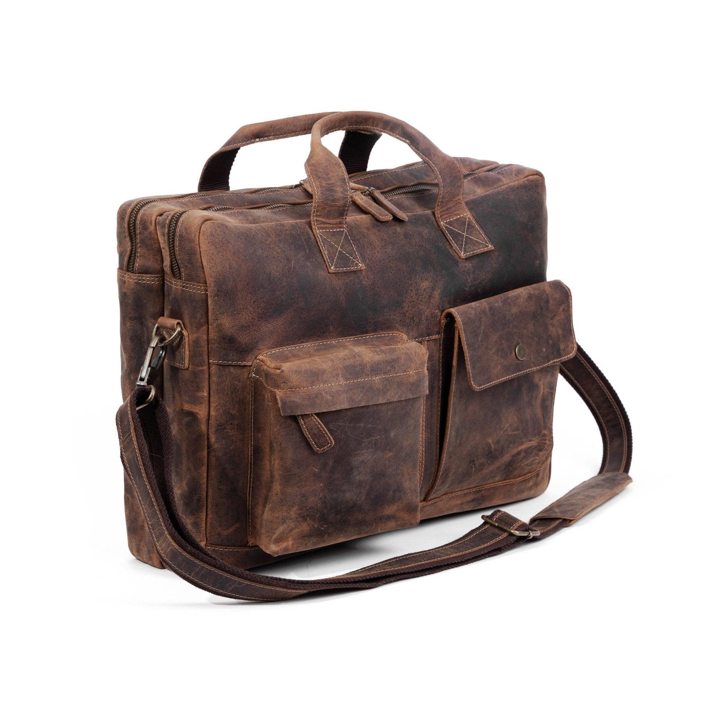 16" Leather Laptop Briefcase – Elegant Office & School Messenger Bag