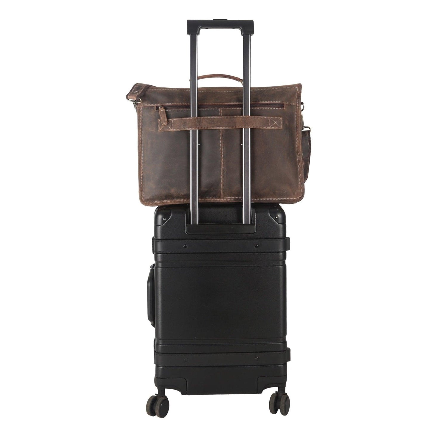 18" Leather Briefcase – Laptop Messenger Bag | Office Satchel